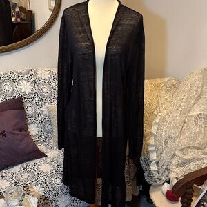 Eileen Fisher Sheer Black Cardigan